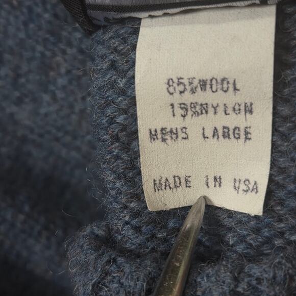 Vintage Castle Square Men's L Wool Blend Knit Pullover Crew Neck Sweater - Picture 10 of 10